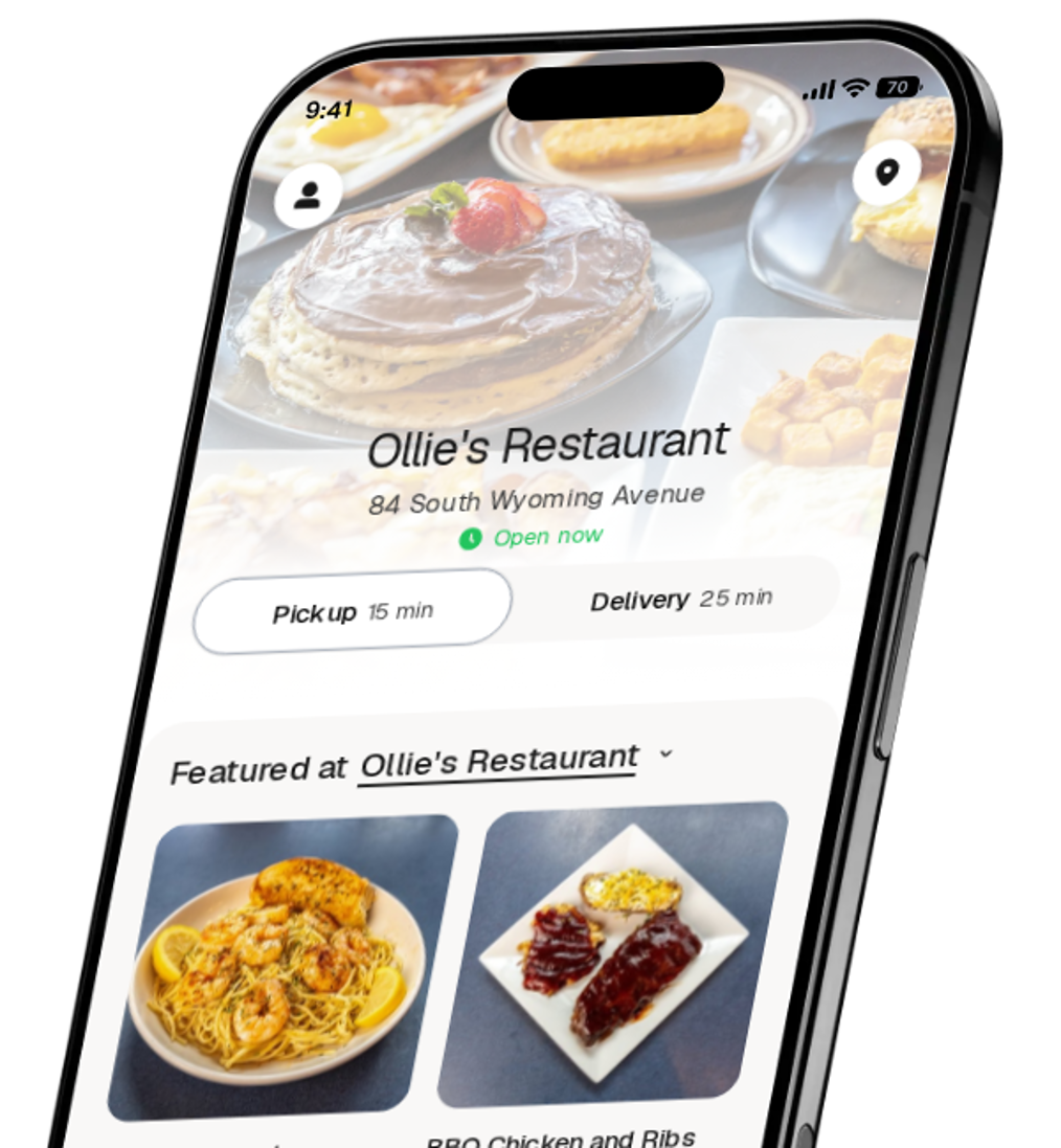 Ollie's Restaurant app preview